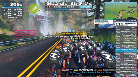 Screenshot van Zwift UI met nummers
