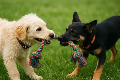 Honden die touwtrekken