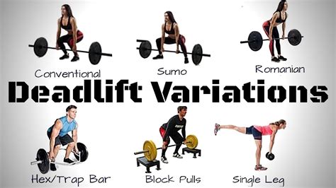Infographic met verschillende deadlift varianten
