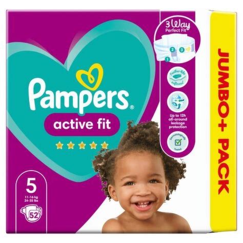 Overzicht van maten Pampers Active Fit