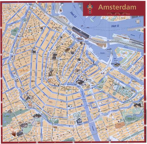 Kaart van Amsterdam met de locatie van Haarlemmer Houttuinen