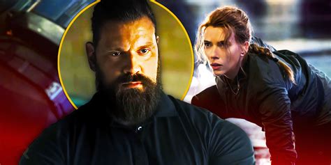 Olivier Richters op de set van Black Widow