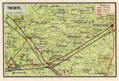 Kaart met fietsroutes in Twente