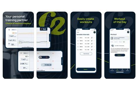 Concept2 ErgData app interface op iPad