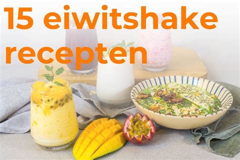 Illustratie van een eiwitshake met ingrediënten