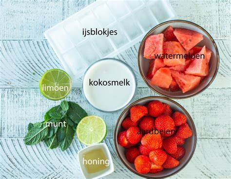 Ingrediënten voor watermeloen eiwitshake