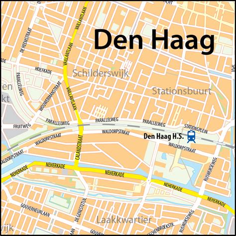Kaart van Den Haag met de locatie van Cederstraat 1-A gemarkeerd