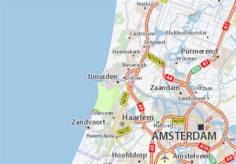 Kaart van IJmuiden met locaties van de besproken sportscholen