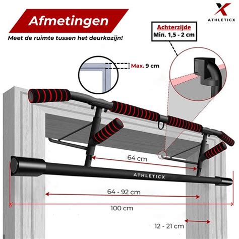 Illustratie van de juiste en onjuiste montage van een optrekstang in een deurpost