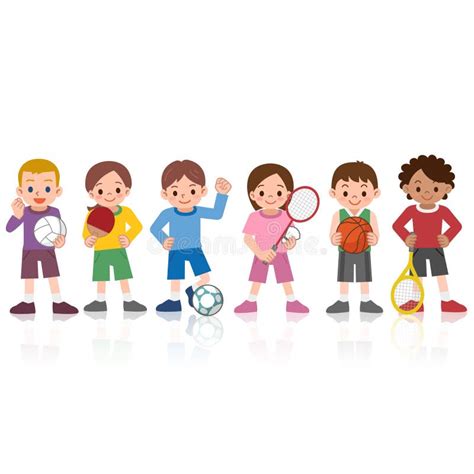 Illustratie van een sportende familie of kinderen