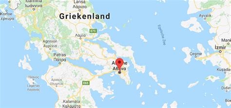 Kaart van Griekenland met route Marathon naar Athene