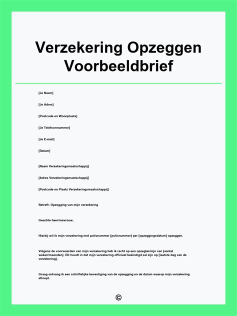 Afbeelding van een opzegbrief