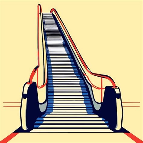 Illustratie van bewegende trappen in een kermisattractie
