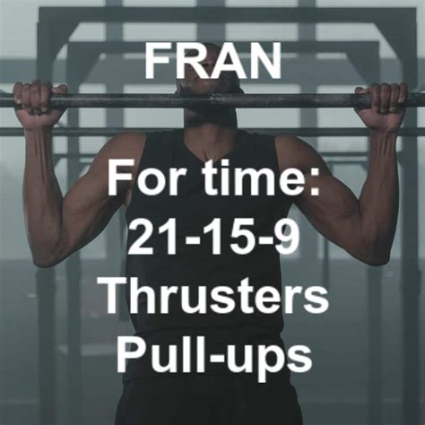 Schema van de benchmark workout 'Fran'