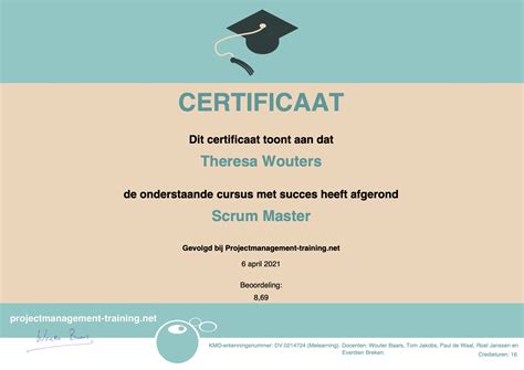 Certificaat van een fitnessinstructeur