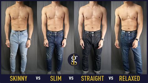 Illustratie van een man die een slim fit jeans draagt