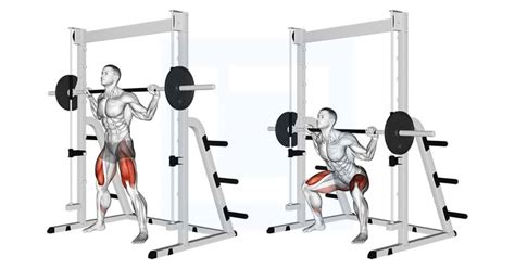 Smith Machine met iemand die squats uitvoert