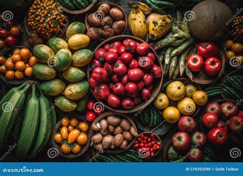 Verschillende soorten rauwe groenten en fruit