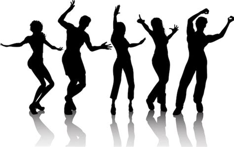 Illustratie van mensen die Zumba dansen met een Wii controller.