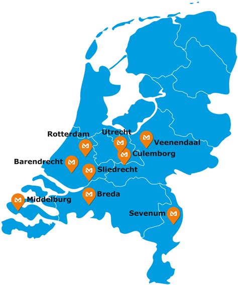 Kaart van Nederland met locaties van calisthenics parken