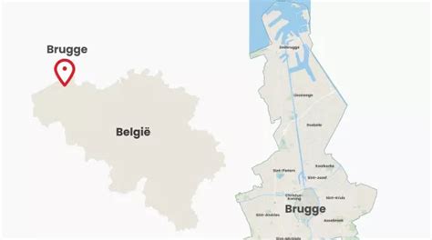 Kaart van Brugge met de locaties van de BBB fitness lessen