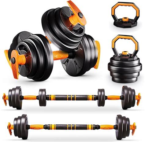 Set met dumbbells en gewichten voor thuis