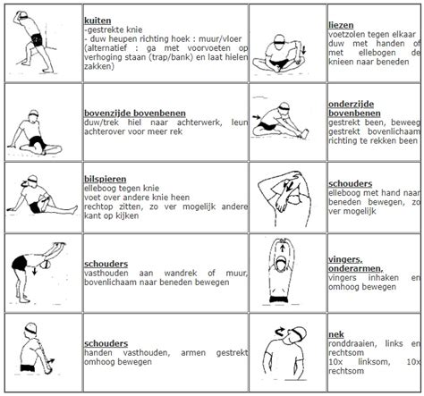 Schema met verschillende groepslessen