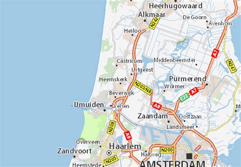 Kaart van de duinen van Heemskerk