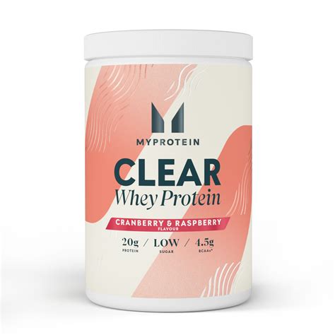 Verpakking van Clear Whey Isolate met verschillende fruitsmaken