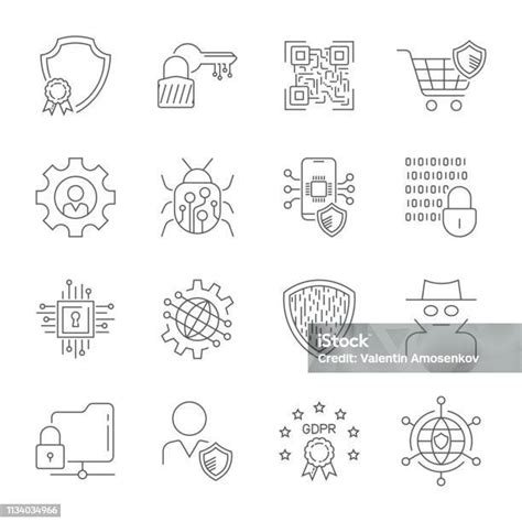 Iconen die privacy en gegevensbescherming symboliseren