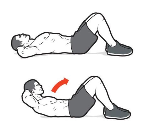 Illustratie van de basic crunch oefening