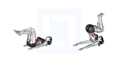 Illustratie van de reverse crunch oefening