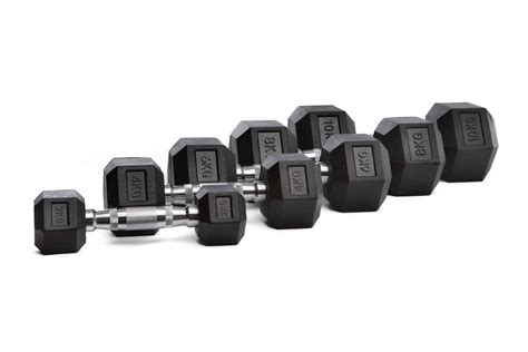 Set van hexagon dumbbells