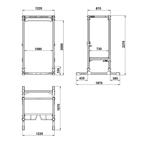 Afmetingen van een power rack