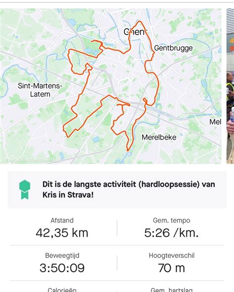Kaart die de route van een 20 minuten hardloopsessie aangeeft