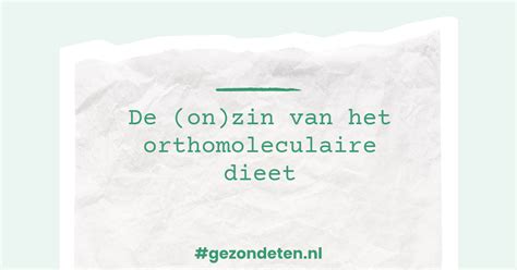 Grafische weergave van de principes van orthomoleculaire voeding