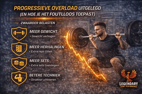 Schema met de principes van progressieve overload en spieractivatie