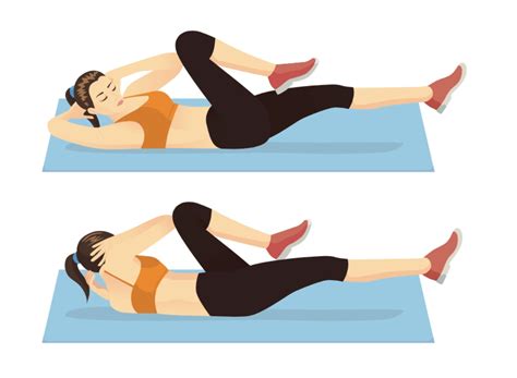 Animatie van bicycle crunches