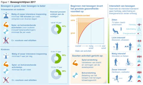 Infographic over sportdeelname en beweegrichtlijnen in Nederland