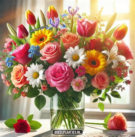 Een boeket bloemen als dankbetuiging