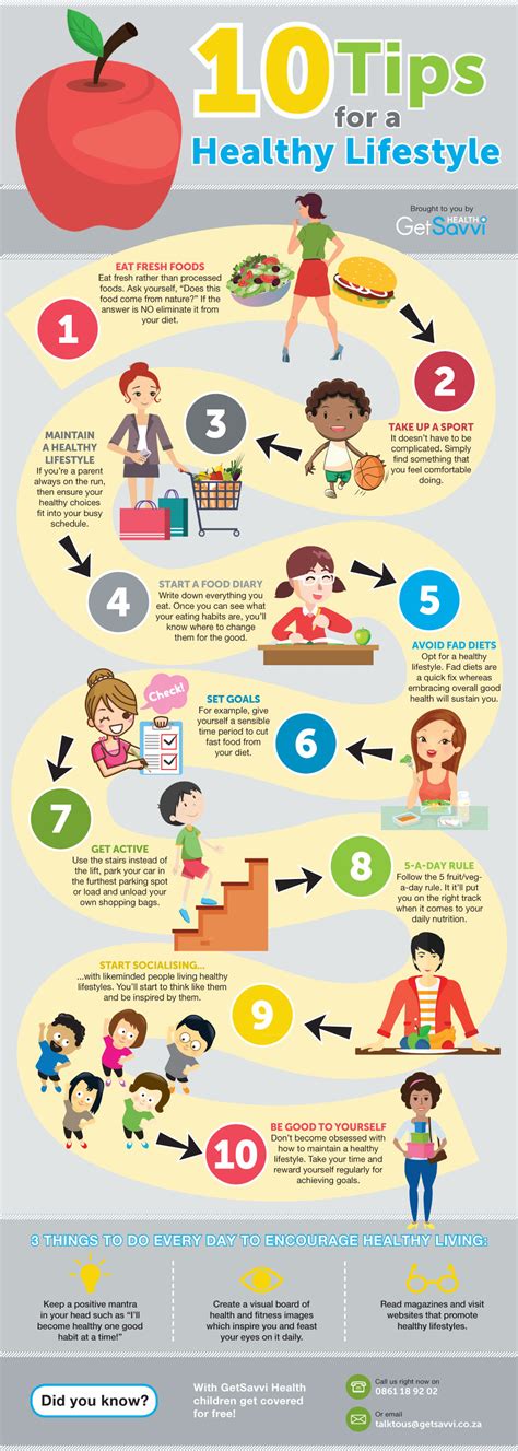 Infographic met tips voor het behouden van een gezonde levensstijl
