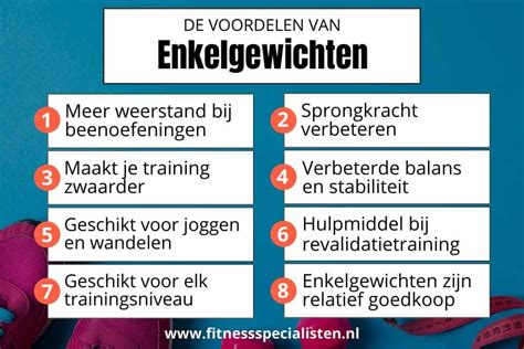 Infographic over de voordelen van enkelgewichten