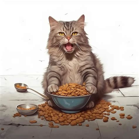 Katten die met plezier eten