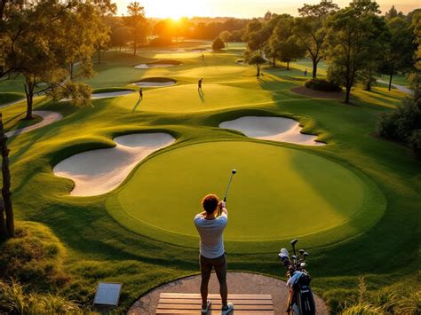 Golfbaan met spelers