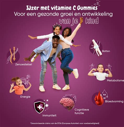 Infographic over de voordelen van ijzer en vitamine C voor energie