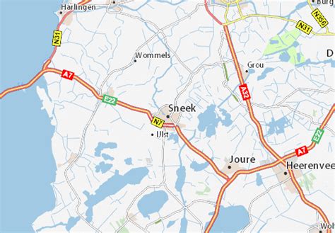 Kaart van Sneek met de locatie van Basic-Fit Sneek Alexanderstraat