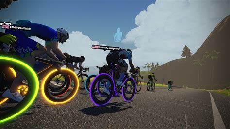 De finish sprint op Watopia's Big Loop