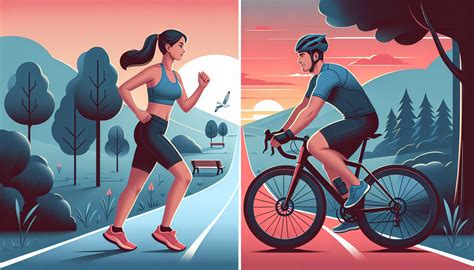 Grafiek die de calorieverbranding vergelijkt tussen fietsen en hardlopen