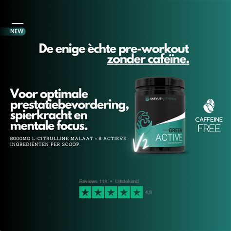 Infographic over de voordelen van pre-workout zonder cafeïne