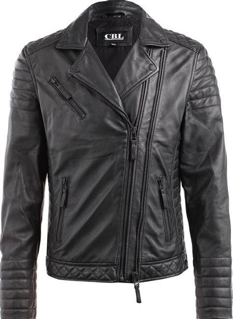 Leren herenjas in bikerstijl